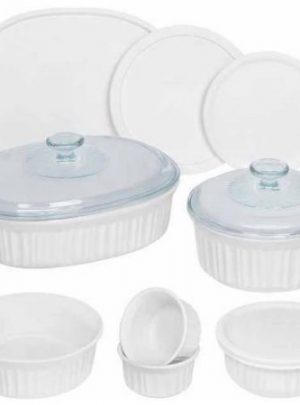 Corningware French White 12-Piece Round and Oval Bakeware Set