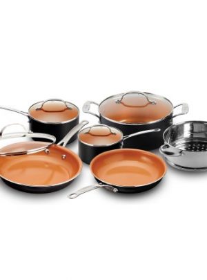 Gotham Steel 10-Piece Nonstick Copper Chef’s Frying Pan & Cookware Set