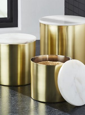 Thompson Gold/Marble Canisters