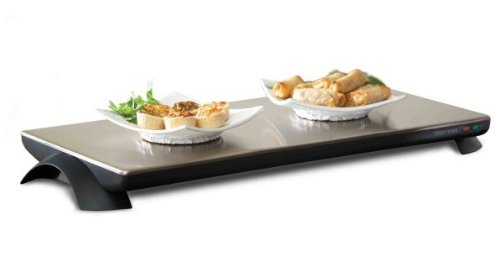 Toastess TWT-40 Silhouette 1000-Watt Cordless Classic Stainless-Steel Warming Tray, 4 Plate