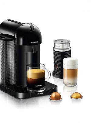 Nespresso Vertuo Coffee and Espresso Machine by Breville with Aeroccino, Black
