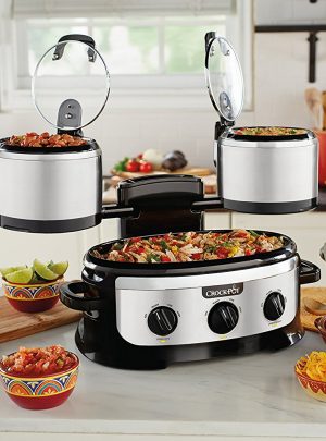 Crock-pot SCCPTOWER-S Swing and Serve Slow Cooker, Stainless Steel